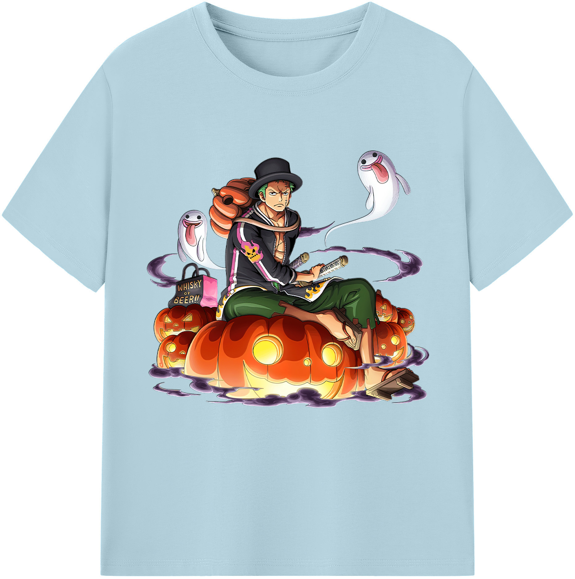 ワンピース ロロノア・ゾロ ONE PIECE Roronoa Zoro 綿100％半袖Tシャツ（フロントプリント）